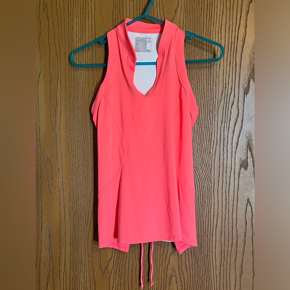 NWOT Lucky In Love Sleeveless tennis/golf top Coral/Pink Size XS